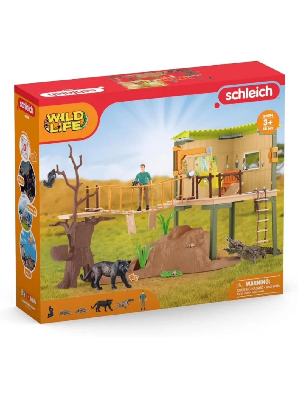 Wildlife Adventure Playset - 68 PC Ranger Station with Accessories for Kids 3
